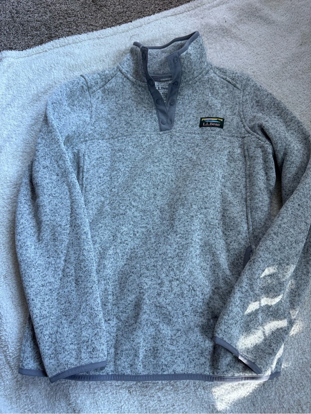L.L. Bean Women's Heather Gray Zip-Up Fleece Pullover